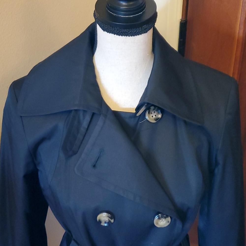 GALLERY JACKET COAT S Black Button Down Belt - Picture 3 of 6